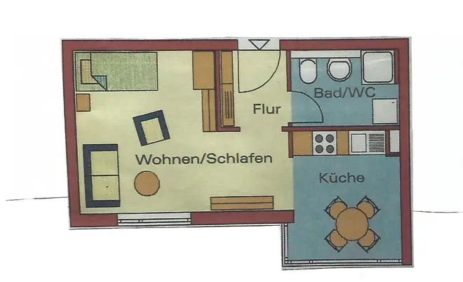 2 Zimmer Wohnung mit 32 m² in Karlsruhe – Bild 1