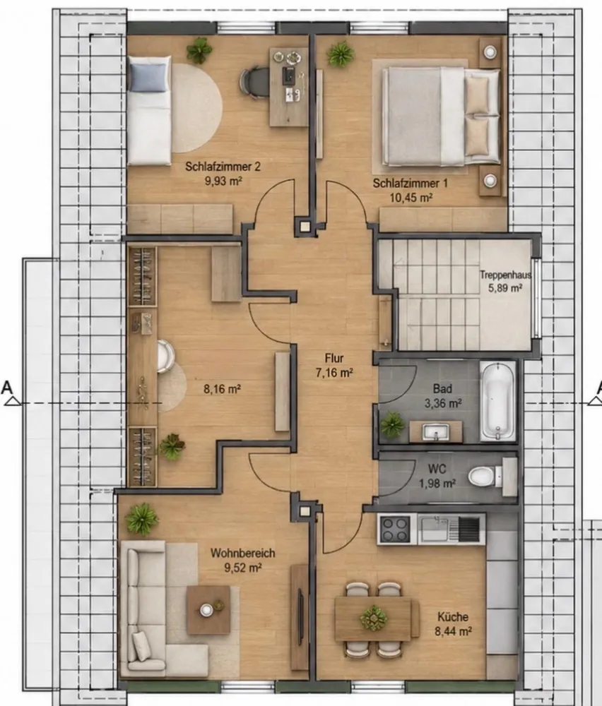 4 Zimmer Wohnung mit 60 m² in Ludwigsburg – Bild 1