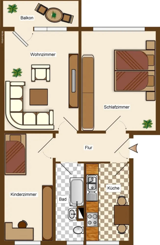 3 Zimmer Wohnung mit 57 m² in Cottbus – Bild 2