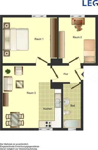 2 Zimmer Wohnung mit 50 m² in Hamm – Bild 2