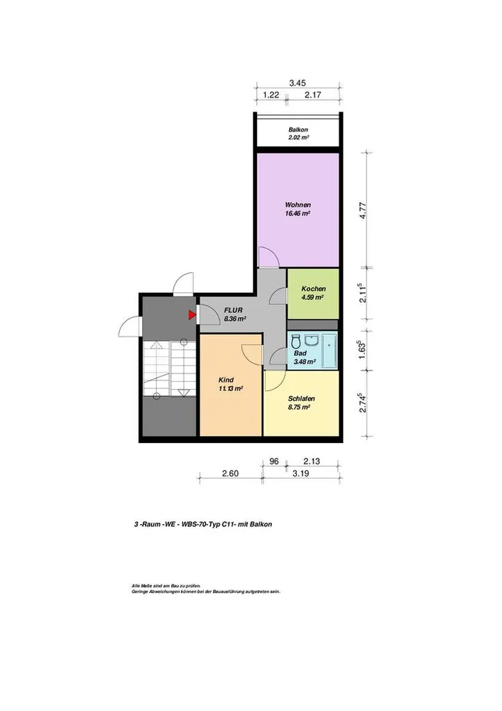 3 Zimmer Wohnung mit 55 m² in Neubrandenburg – Bild 9