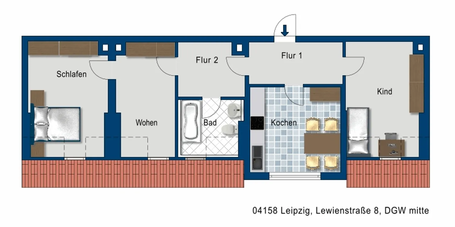3 Zimmer Wohnung mit 68 m² in Leipzig – Bild 2