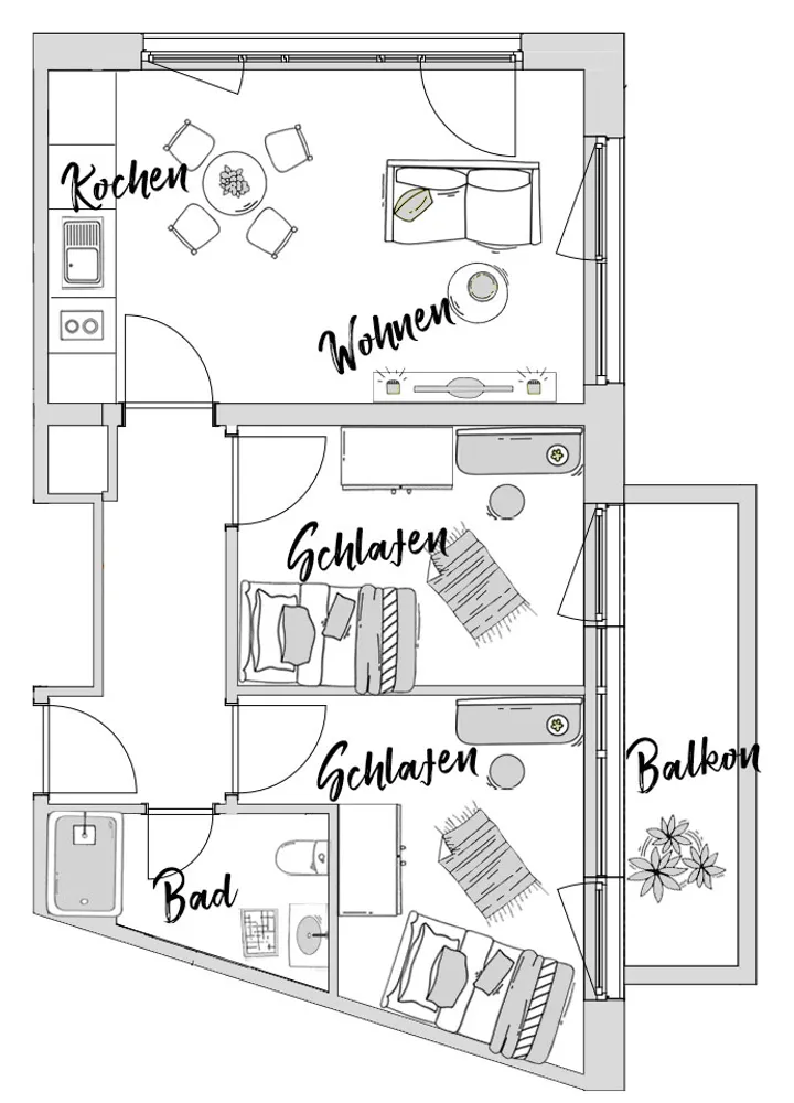 3 Zimmer Wohnung mit 55 m² in Heilbronn – Bild 3