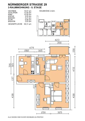 3 Zimmer Wohnung mit 68 m² in Dresden – Bild 2