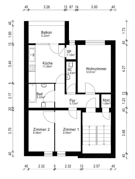3 Zimmer Wohnung mit 58 m² in Duisburg – Bild 5