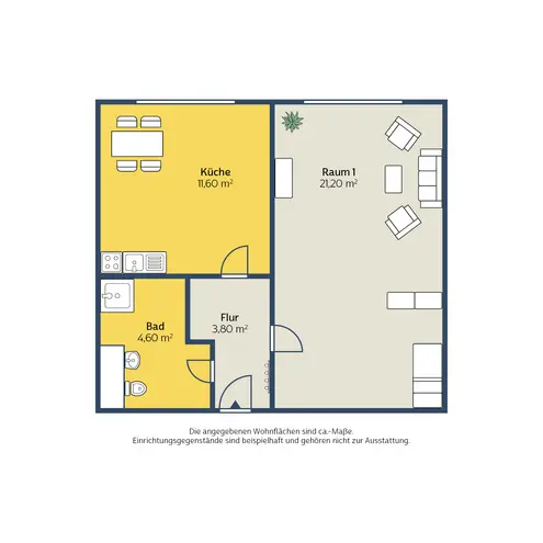1 Zimmer Wohnung mit 42 m² in Leipzig – Bild 2