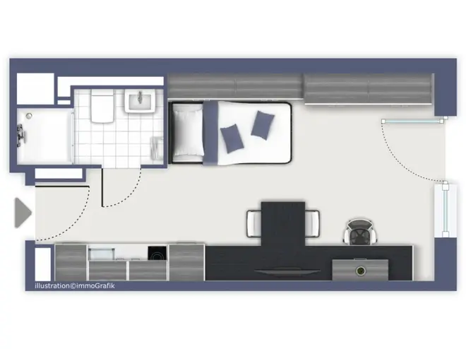 1 Zimmer Wohnung mit 20 m² in Freiburg im Breisgau – Bild 3