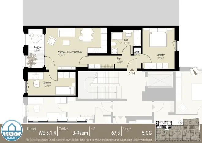 3 Zimmer Wohnung mit 67 m² in Dresden – Bild 3