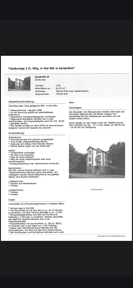 2 Zimmer Wohnung mit 64 m² in Kiel – Bild 1