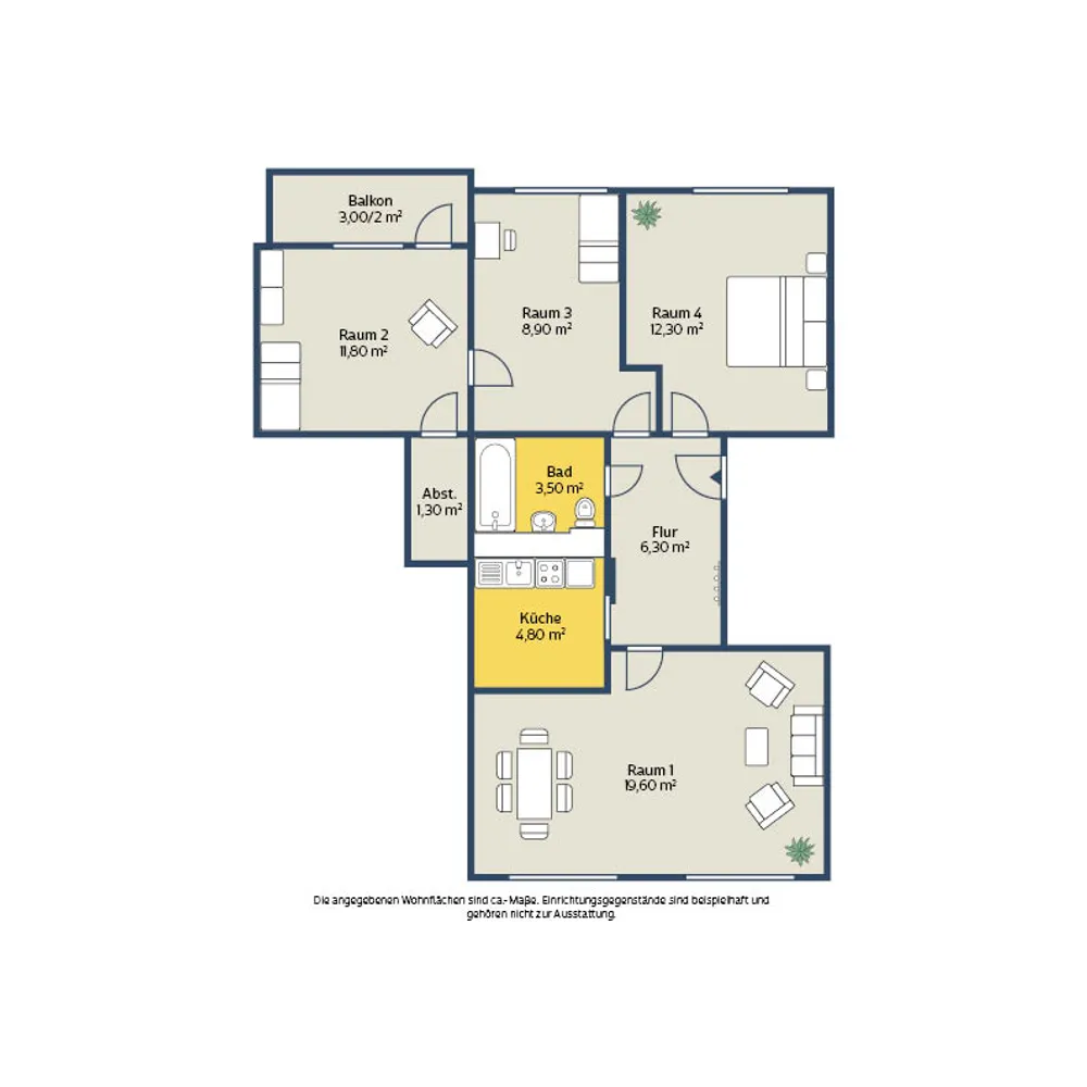 4 Zimmer Wohnung mit 71 m² in Leipzig – Bild 2