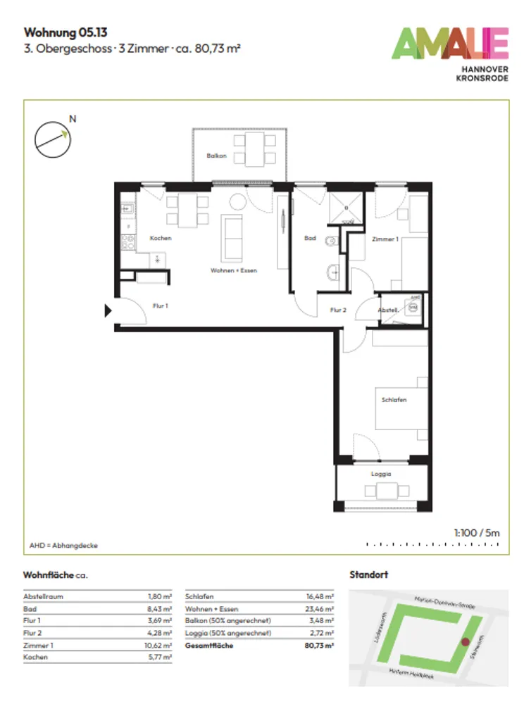 3 Zimmer Wohnung mit 81 m² in Hannover – Bild 2