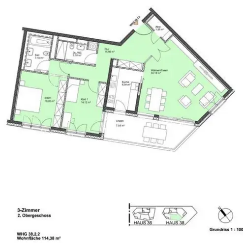 3 Zimmer Wohnung mit 114 m² in Mannheim – Bild 2