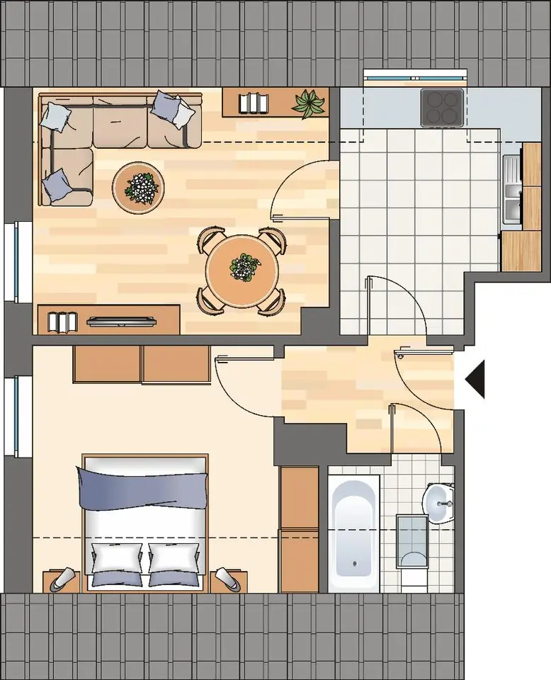 2 Zimmer Wohnung mit 38 m² in Hagen – Bild 3