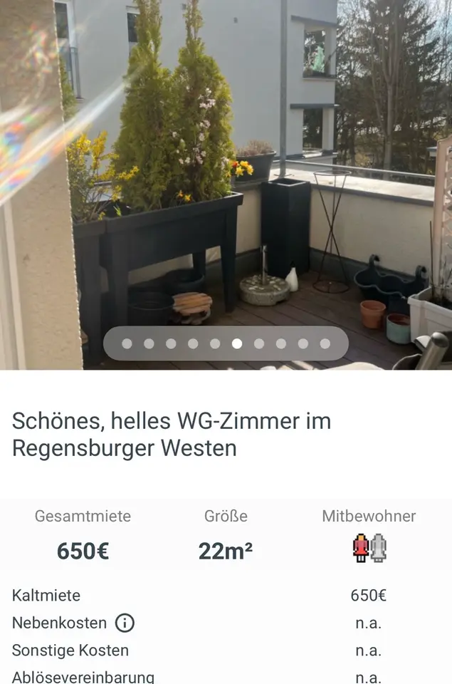 WG-Zimmer mit 50 m² in Regensburg – Bild 2