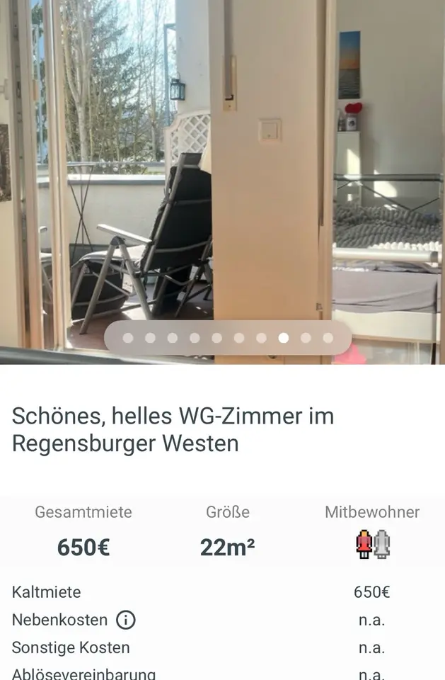WG-Zimmer mit 50 m² in Regensburg – Bild 3