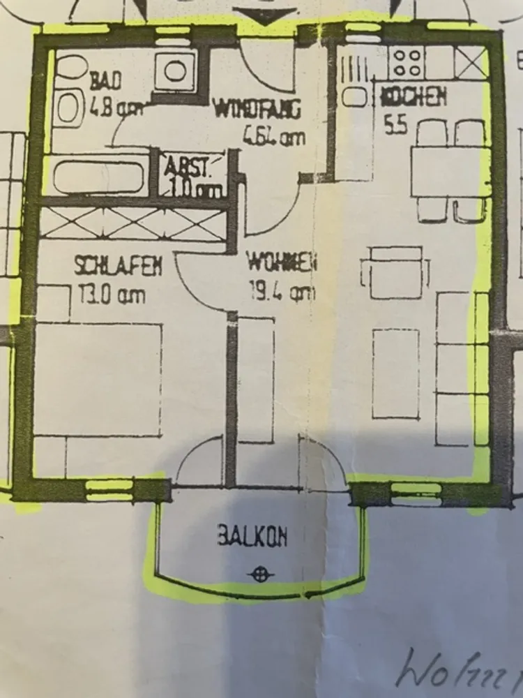 2 Zimmer Wohnung mit 49 m² in Ansbach – Bild 2