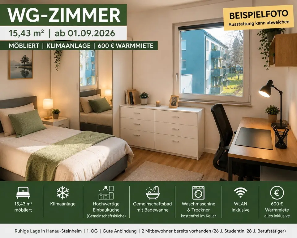 WG-Zimmer mit 23 m² in Hanau – Bild 6