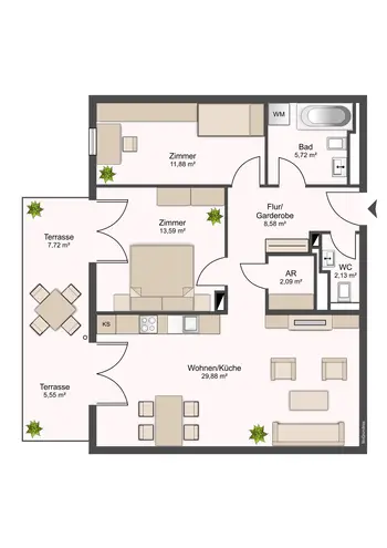 3 Zimmer Wohnung mit 80 m² in Dresden – Bild 2
