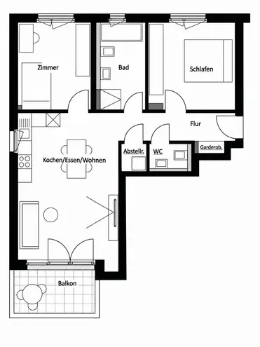 3 Zimmer Wohnung mit 80 m² in Mainz – Bild 2