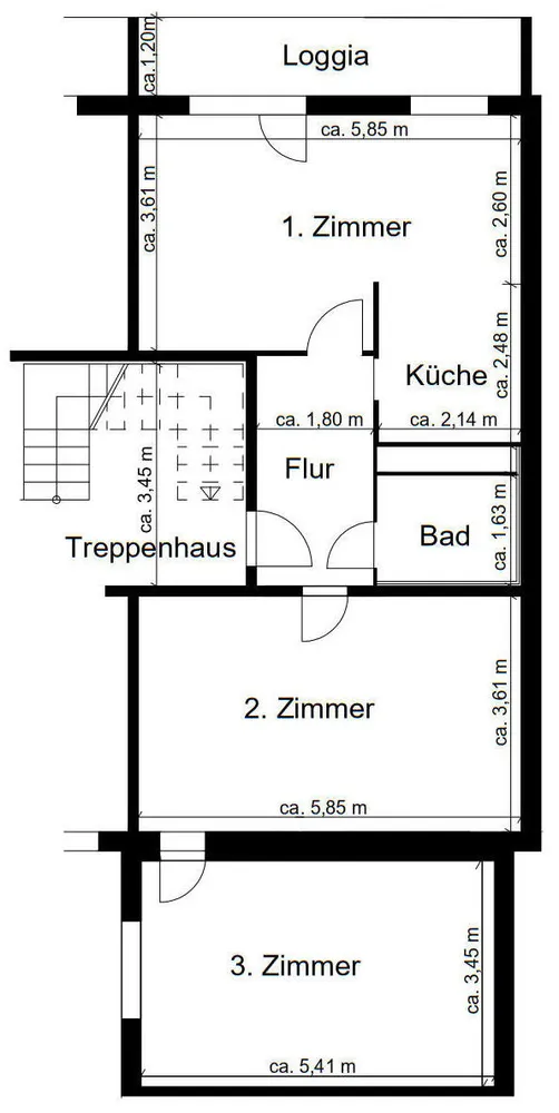 3 Zimmer Wohnung mit 75 m² in Cottbus – Bild 2