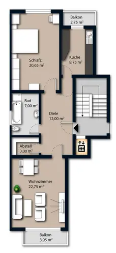 2 Zimmer Wohnung mit 75 m² in Bremen – Bild 12