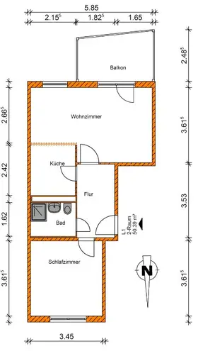2 Zimmer Wohnung mit 50 m² in Magdeburg – Bild 7