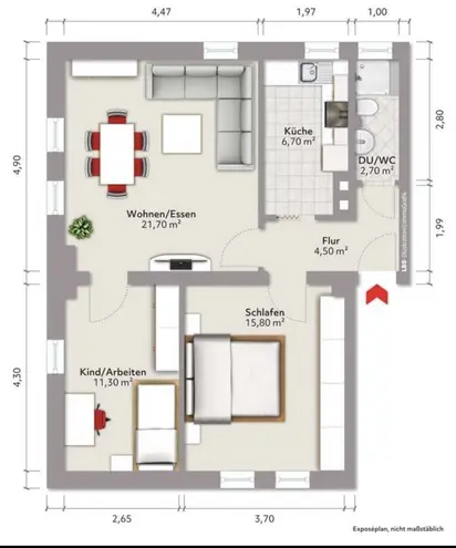 3 Zimmer Wohnung mit 63 m² in Hannover – Bild 3