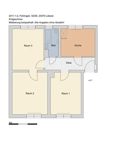 3 Zimmer Wohnung mit 68 m² in Lübeck – Bild 2