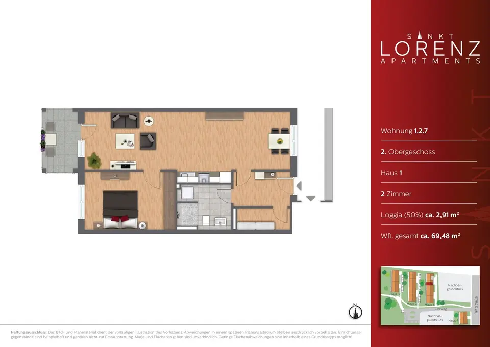 2 Zimmer Wohnung mit 69 m² in Lübeck – Bild 6
