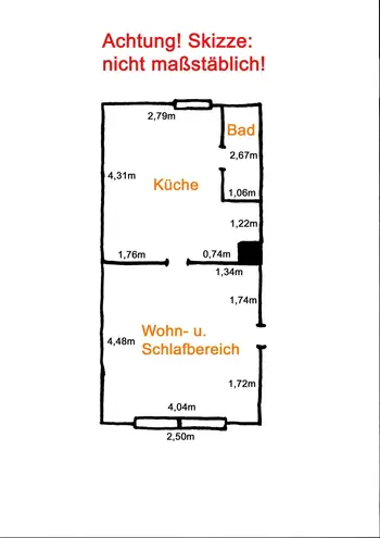 2 Zimmer Wohnung mit 34 m² in Bochum – Bild 2