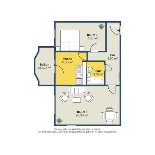2 Zimmer Wohnung mit 55 m² in Leipzig – Bild 2
