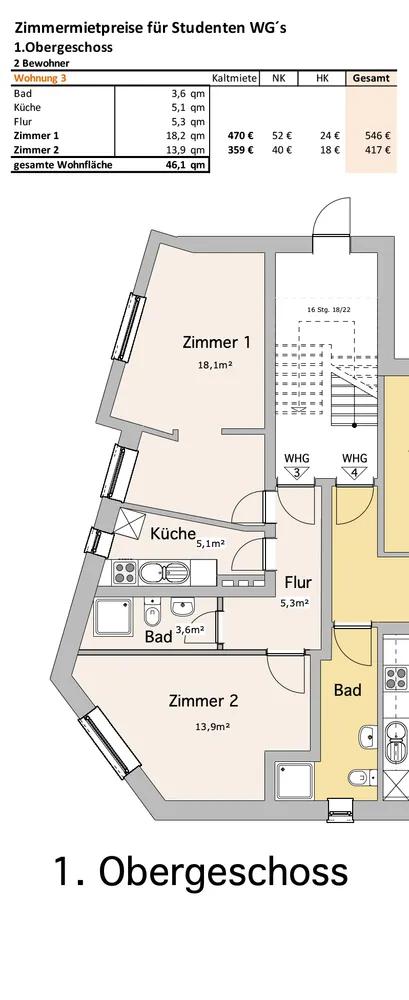 1 Zimmer Wohnung mit 14 m² in Osnabrück – Bild 5