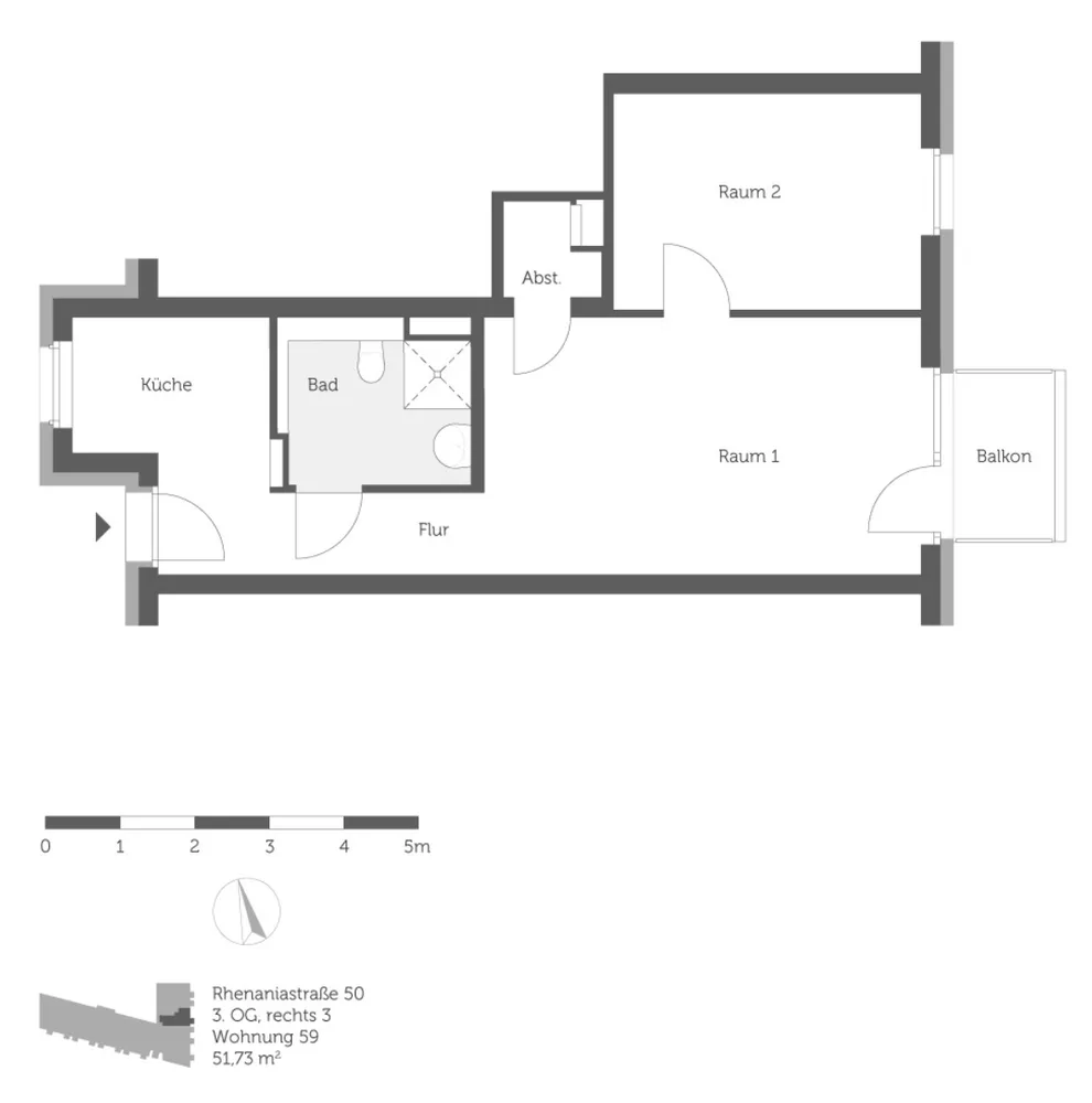 2 Zimmer Wohnung mit 52 m² in Berlin – Bild 2