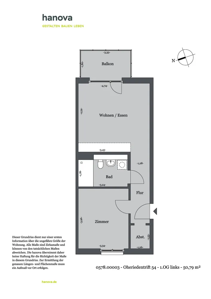 2 Zimmer Wohnung mit 51 m² in Hannover – Bild 7