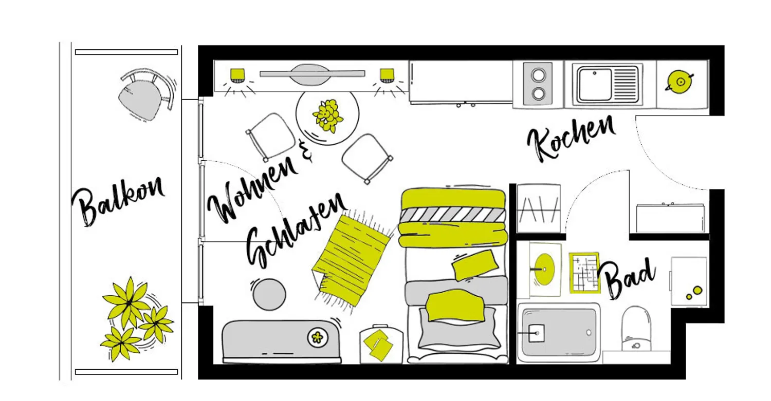 1 Zimmer Wohnung mit 25 m² in Aalen – Bild 11