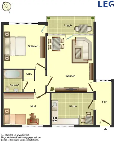 3 Zimmer Wohnung mit 72 m² in Osnabrück – Bild 2