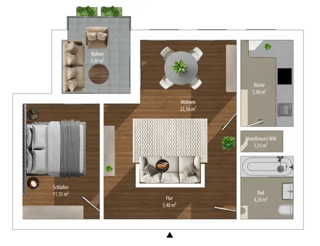 2 Zimmer Wohnung mit 53 m² in Chemnitz – Bild 4
