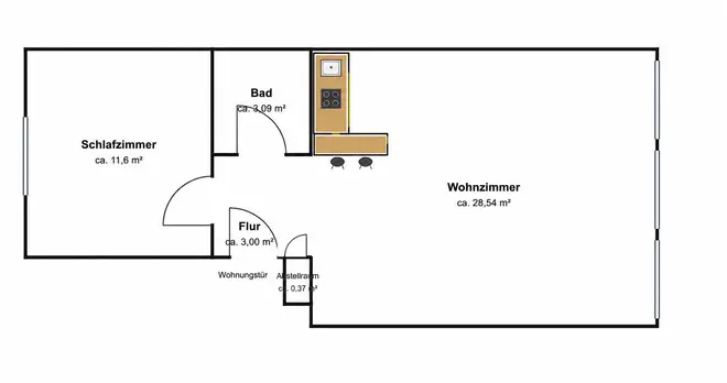 2 Zimmer Wohnung mit 47 m² in Oberhausen – Bild 6