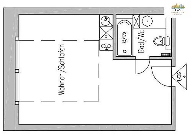 1 Zimmer Wohnung mit 32 m² in Dresden – Bild 2