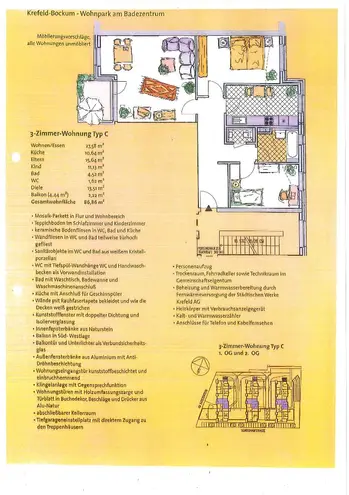 3 Zimmer Wohnung mit 95 m² in Krefeld – Bild 2