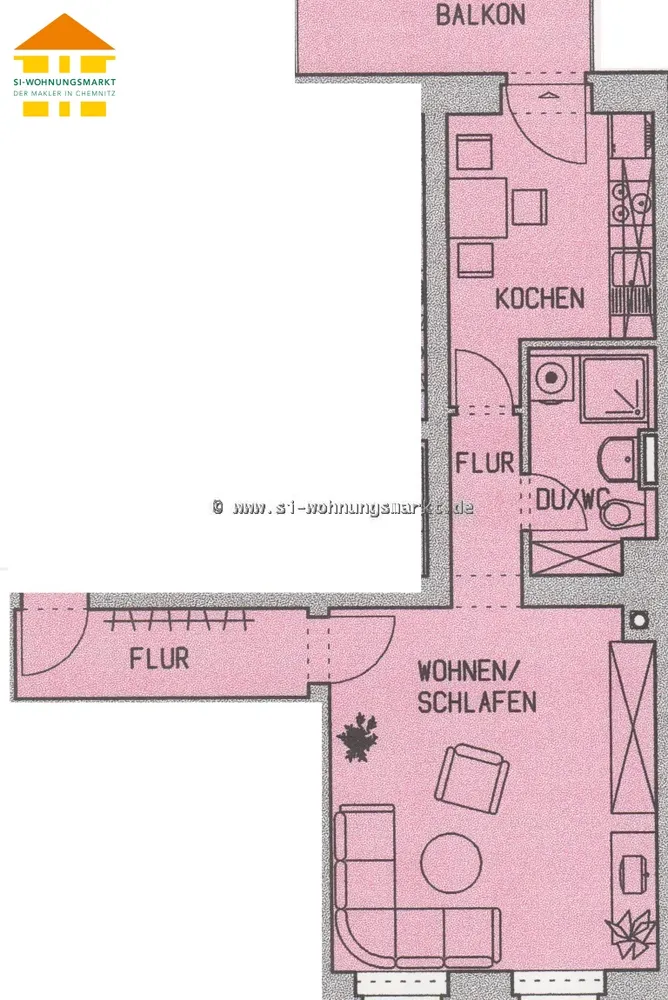 1 Zimmer Wohnung mit 44 m² in Chemnitz – Bild 5