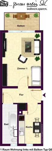 1 Zimmer Wohnung mit 33 m² in Chemnitz – Bild 7