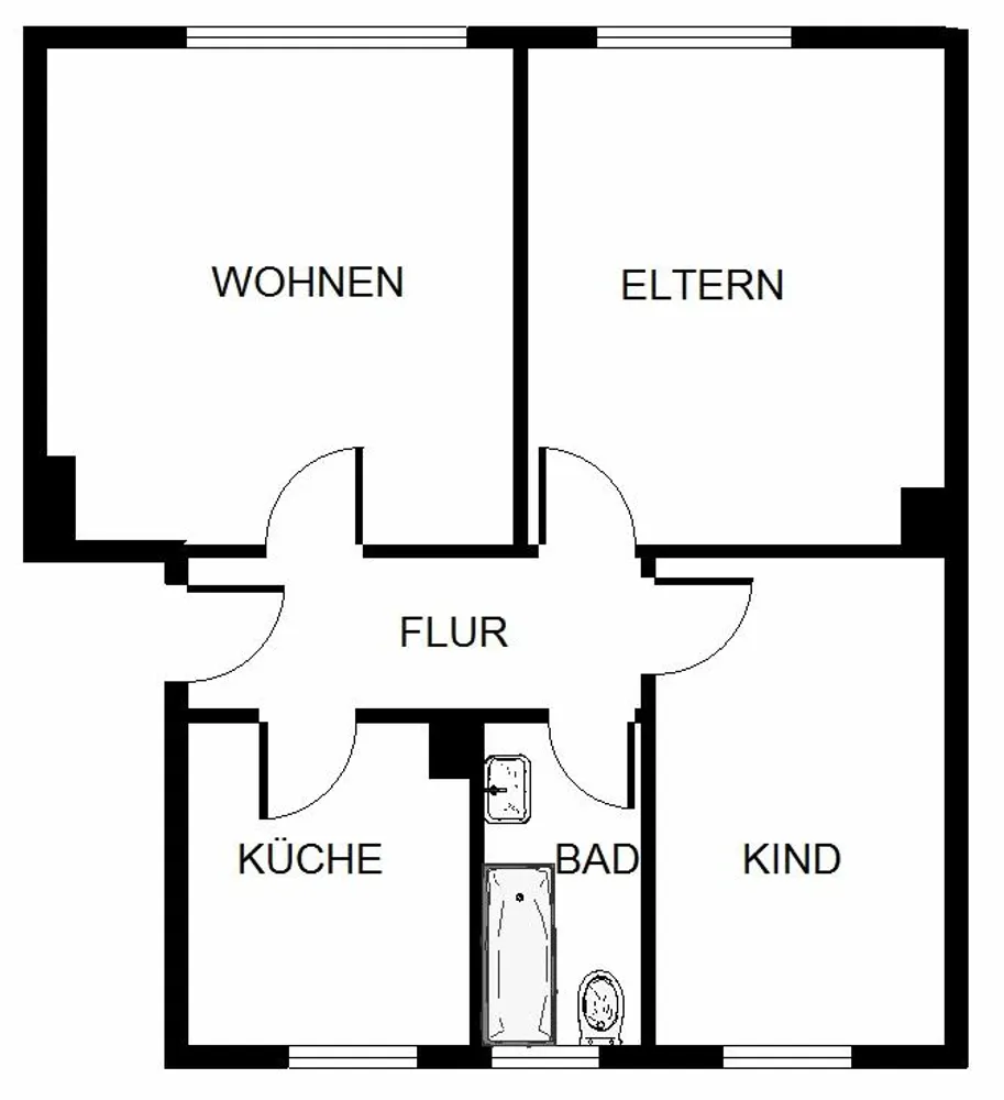 3 Zimmer Wohnung mit 60 m² in Bochum – Bild 2