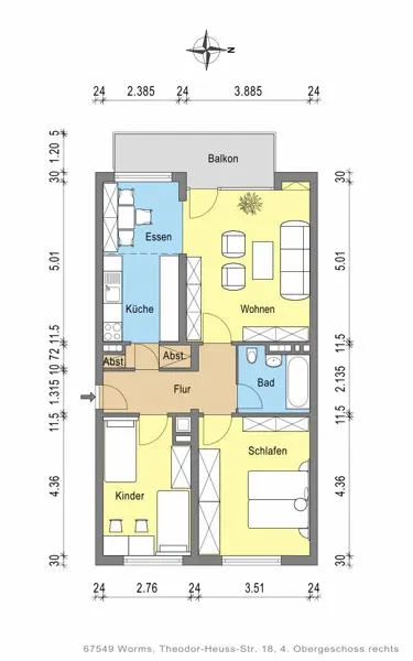 3 Zimmer Wohnung mit 72 m² in Worms – Bild 5