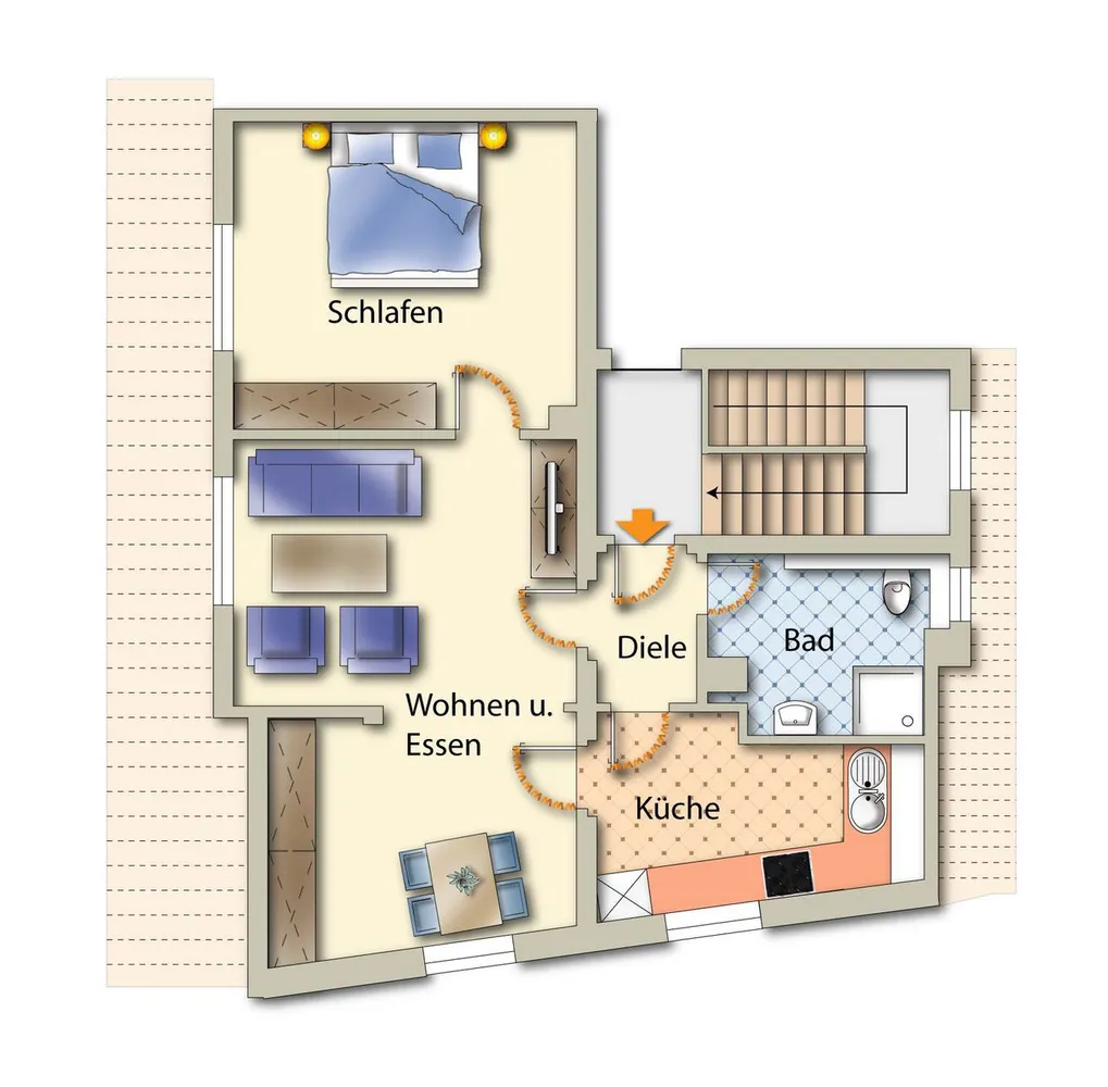 2 Zimmer Wohnung mit 54 m² in Freiberg – Bild 2