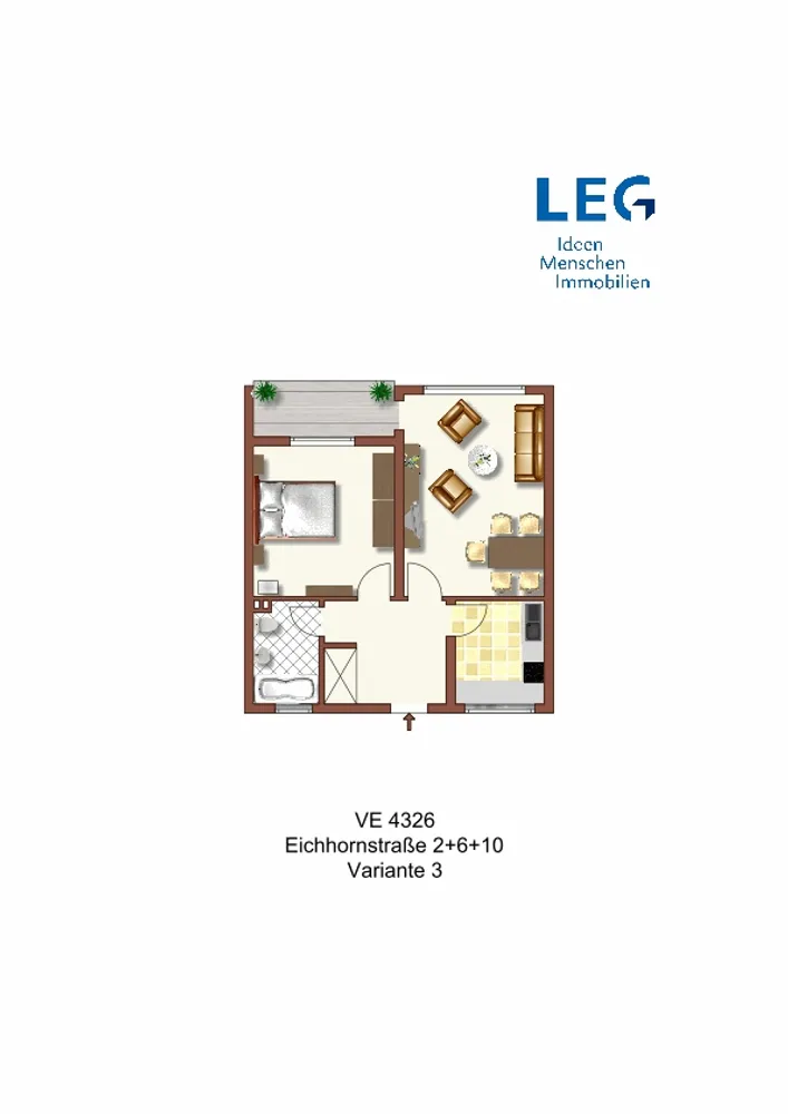 2 Zimmer Wohnung mit 54 m² in Krefeld – Bild 2