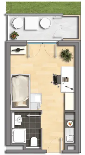 1 Zimmer Wohnung mit 23 m² in Stuttgart – Bild 5