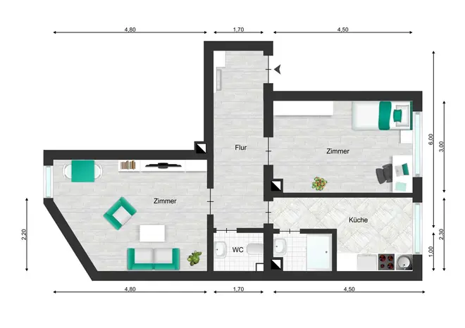 2 Zimmer Wohnung mit 50 m² in Braunschweig – Bild 8