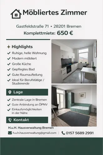 10 Zimmer Wohnung mit 15 m² in Bremen – Bild 2