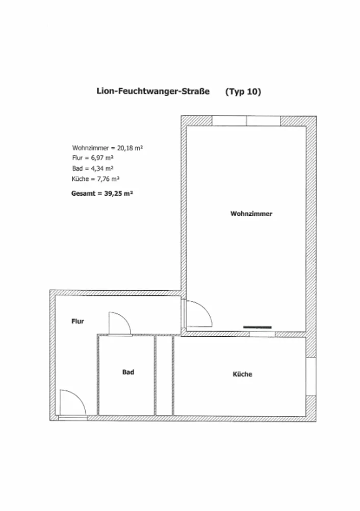 1 Zimmer Wohnung mit 39 m² in Stralsund – Bild 2